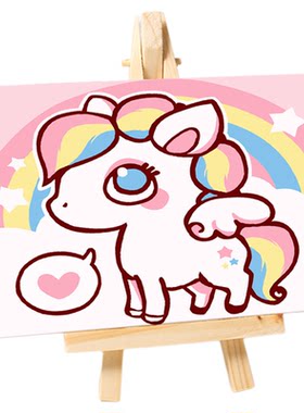 自油自画 数字油画diy填充手工手绘填色创意儿童油彩画涂色亲子画