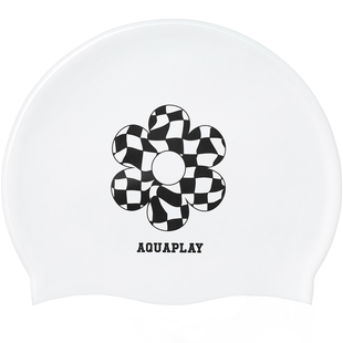 AquaPlay泳帽白色女硅胶防水大头长发加大游泳高颜值官方旗舰店