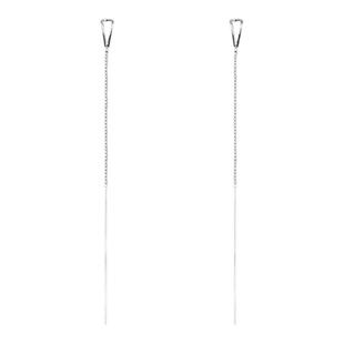 s999纯银水滴耳线女精致耳钉韩系简约轻奢ins长款养耳洞流苏耳环