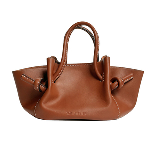 原创设计 BatBag蝙蝠包 半手工头层真皮小号托特包女手机包坚果色