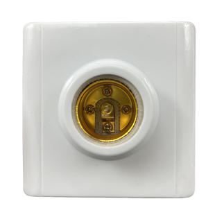 E27厚款陶瓷内胆螺口灯座 LED节能灯泡墙上固定灯头86型螺口灯座