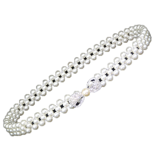 韩版 细 女士装饰腰链珍珠水钻蝴蝶结松紧腰封百搭连衣裙腰带皮带