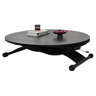 小户型可移动升降茶几餐桌两用圆形多功能家用客餐厅折叠简约现代