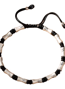 和田玉竹节情侣手链一对高级感