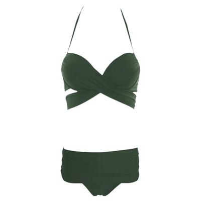 小胸聚拢钢圈比基尼泳衣女三点式