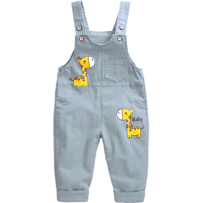 开裆1一2岁春款潮女婴儿背带裤