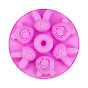 硅胶模具白凉粉果冻花草猫爪卡通模型自制冰块蒸米糕钵仔糕兔子模