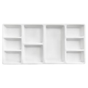 景德镇陶瓷调色盘长方形圆形梅花盘白瓷盘 水彩水粉毛笔 国画颜料碟汝窑青瓷墨碟文房四宝 不沾色调墨