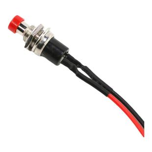 PBS-110自复位无锁点动开关开孔7MM自恢复按通电源按钮开关线20CM