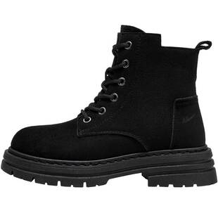 回力马丁靴女2026新款爆款春秋英伦风短靴女厚底增高显瘦黑色靴子