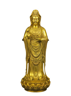 黄铜观音菩萨佛像玄关摆件