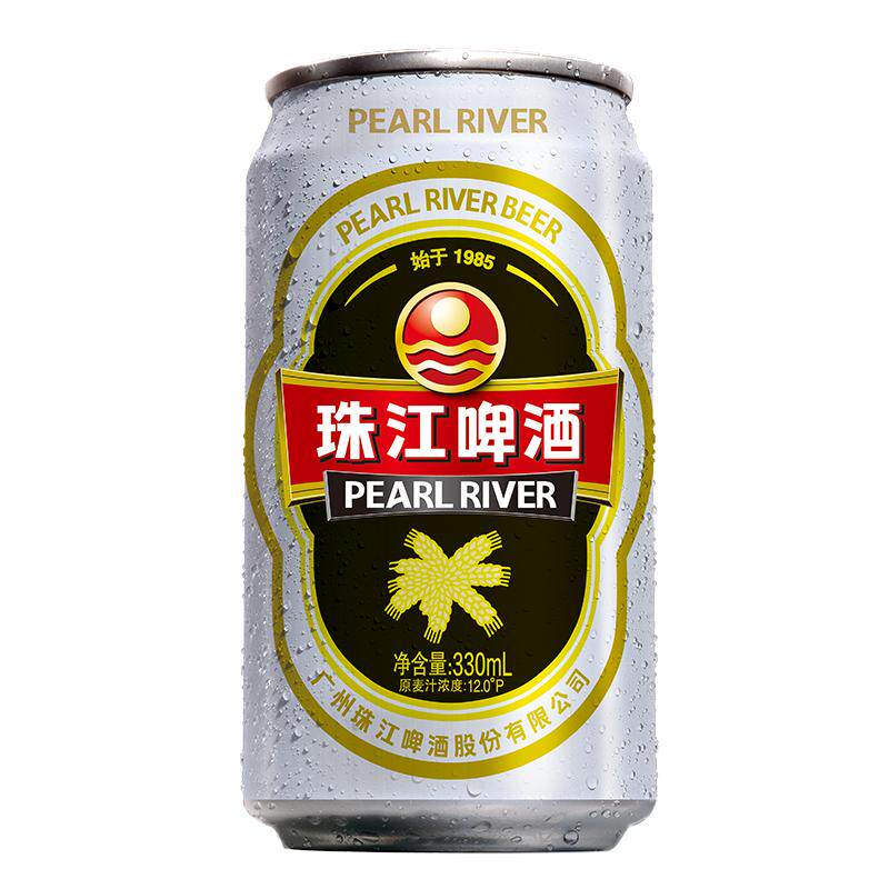珠江纯生黑瓶易拉罐啤酒