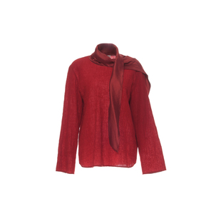 月泠泠「冷金」2025秋季新款羊毛布新国风领口系带气质显瘦上衣女