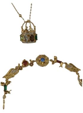 sweetbones旋转木马项链在逃公主手链复古天然彩宝ins吊坠链