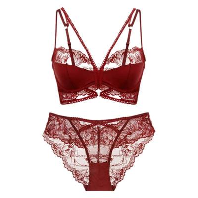 红色本命年软钢圈聚拢防下垂蕾丝