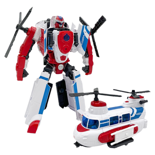 咖宝车神飞天战队直升机营救大师变形汽车机器人男孩儿童金刚玩具