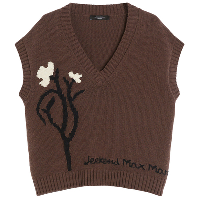 【秋冬奢享】Weekend MaxMara 25女装宽松V领针织背心5356045106