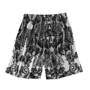 100%桑蚕丝男士居家休闲沙滩裤 真丝加捻舒适透气宽松清凉五分裤