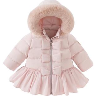 戴维贝拉冬装童装2025新款女童三防羽绒服宝宝白鸭绒加厚外套儿童