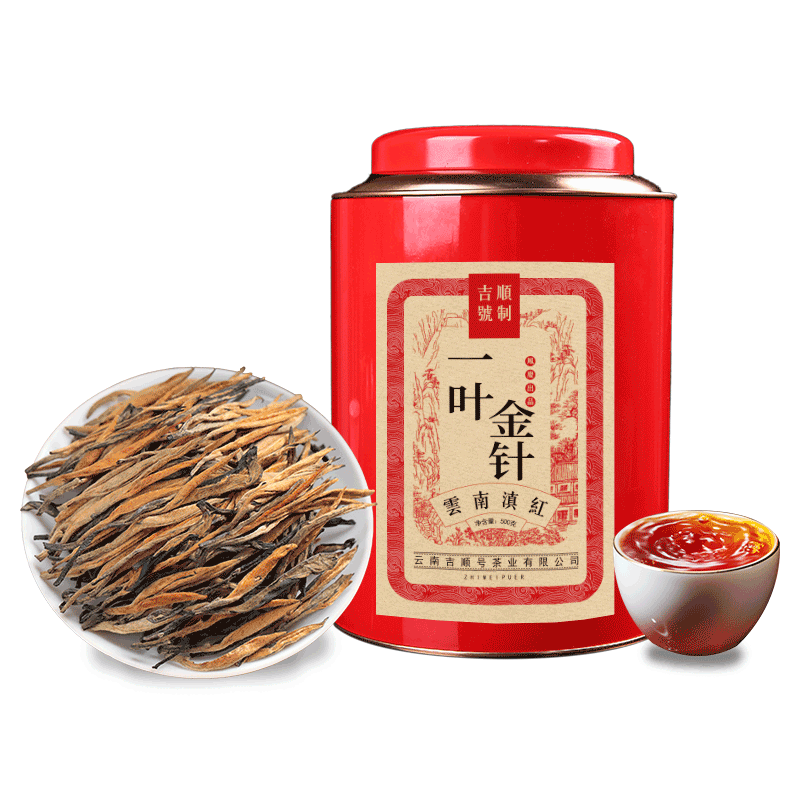 吉顺号滇红茶一叶金针500克