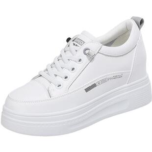 隐形内增高小白鞋女2026新款春季显脚小松糕鞋7CM小个子厚底女鞋