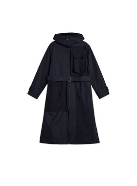 Y-3山本耀司女士连帽中长风衣