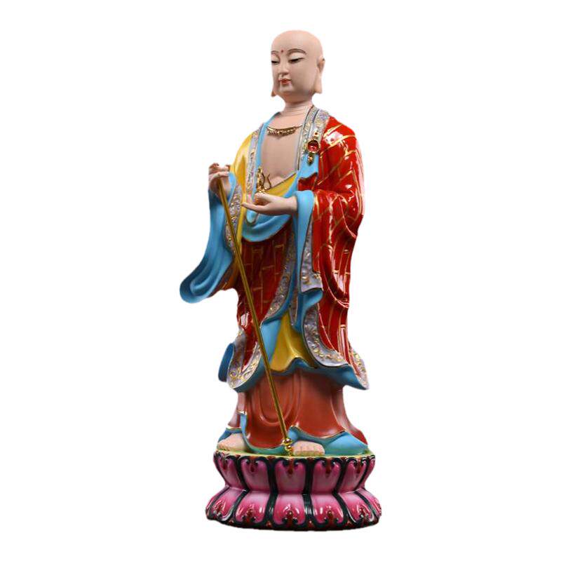 戴玉堂地藏王菩佛像客厅供奉家用菩萨像陶瓷立站像地藏神像摆件