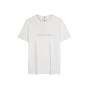 CK Jeans26春夏男士休闲通勤纯棉字母印花修身内搭短袖T恤上衣
