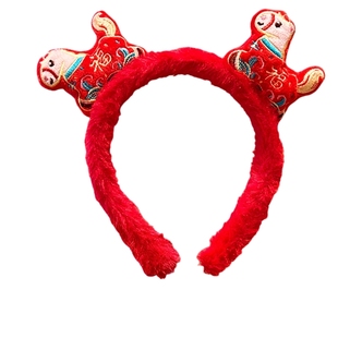2026马年红色喜庆发箍女新年元旦装饰头箍本命年外戴小马发卡头饰
