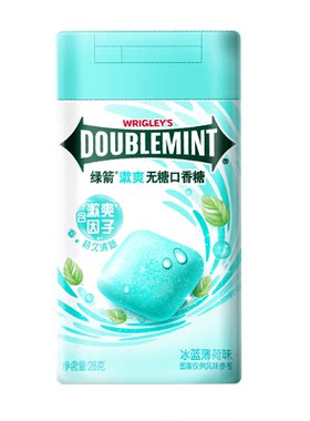 绿箭新品漱爽薄荷无糖口香糖28g漱口水风味清新口腔提神糖果零食