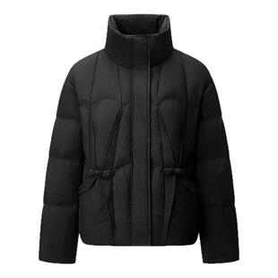 千仞岗2025秋冬新款短款羽绒服连帽保暖宽松简约气质时尚外套女款