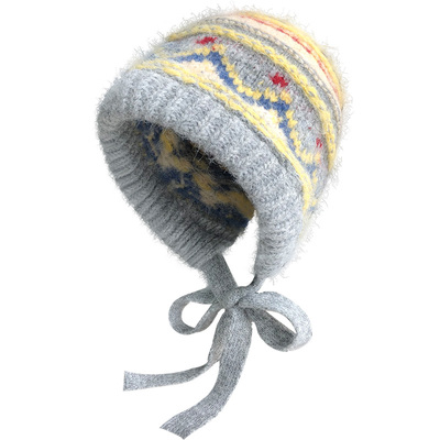 费尔岛帽子女秋冬保暖护耳毛线帽