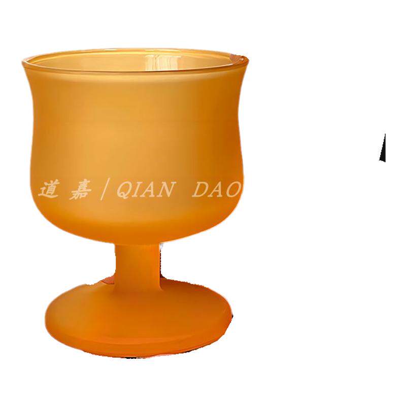 钱道嘉法式浪漫小众设计磨砂橙杯