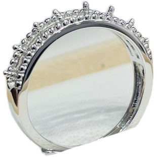 国内精工S925纯银小珠子排戒戒指空托配件可配3-4mm