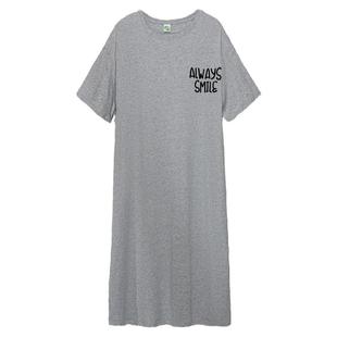 懒人T恤裙宽松连衣裙女中长款显瘦藏肉直筒裙大码胖mm短袖休闲裙