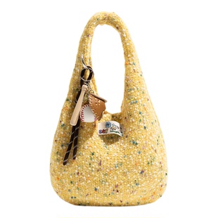 CKKUI 韩系多巴胺编织包包2025秋冬新款手拎针织包通勤小众手提包