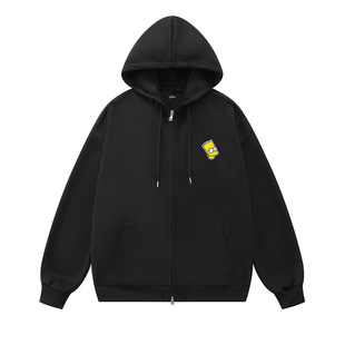 辛普森一家多巴胺卫衣春秋款开衫连帽纯色基础款卫衣学生百搭休闲