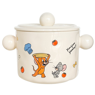 猫和老鼠泡面碗拉面碗汤碗带盖家用2025新款卡通可爱大容量双耳碗