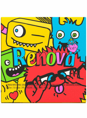 Renova儿童卡通彩色印花餐巾纸