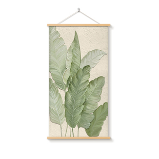 家大业大客厅入户玄关装饰画立体肌理感绿植挂画进门走廊遮挡壁画