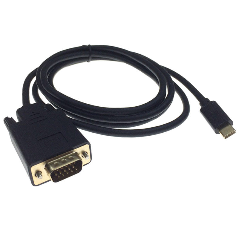 type-c转VGA视频线笔记本USB-C转HD15针显示器投影仪电视机连接线