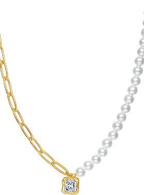 周六福S925银几何项链女