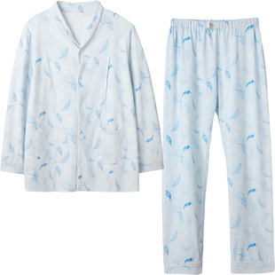 eoodoo秋冬孕妇睡衣纯棉产后哺乳做月子服产妇两件套家居服套装