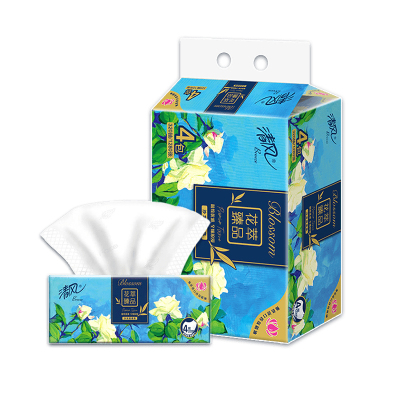 清风花萃臻品4层压花抽纸