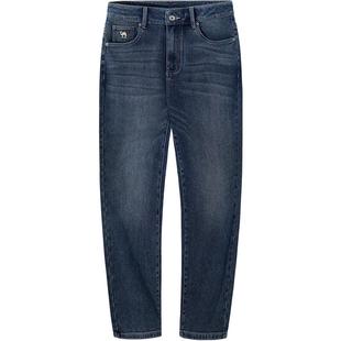 骆驼男装牛仔裤男款直筒秋季水洗修身弹力透气锥形裤青年时尚长裤