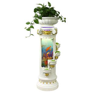 欧式落地喷泉流水摆件创意鱼缸加湿器客厅室内家居装饰品电视柜旁