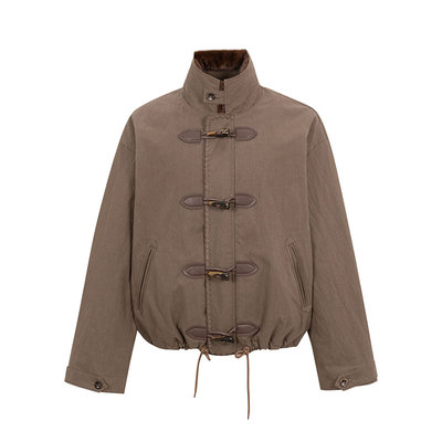 Funnel in复古盘扣百搭外套男女宽松休闲皮毛工装夹克