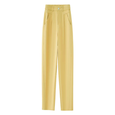 夏季薄款高腰九分西装哈伦裤女