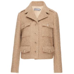 OBEG欧碧倩短款箱型工装外套冬季羊毛肌理感上衣10424018