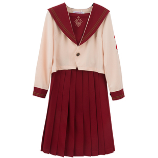 原创正版日系不良优等生jk制服裙中长款套装中间服水手服全套秋装